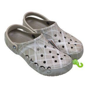 Crocs Baya Clogs Plaid Beige Clogs Men Size 11 Comfort